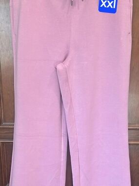 Women's Pink Pull-On Sweatpants with Drawcord Waist